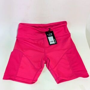 NEW Snipes Coral Pink Spandex Biker Gym Shorts Women's Size S $30 MSRP